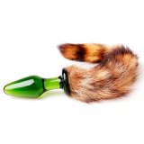 Crystal Anal Plug with Wild Fox Tail Anal Tail Sex Toys Butt Plug Anal Stimulator for Women