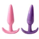Silicone Anal Plug Set Tapered Base for Comfort Between The Cheeks Pink Purple