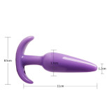Silicone Anal Plug Set Tapered Base for Comfort Between The Cheeks Pink Purple