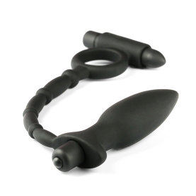 Dual Vibrating Butt Plug With Cock Ring For Men Sex Toy For Male