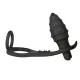 Anal Plug 10 Speed Prostate Massager Ribbed Shaft Vibrating Waterproof Sex Toys for Man with 2 Erection Enhancing Cock Ring