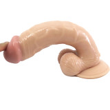 Realistic Dildo 23.5x4 cm Veined Liquid Silicone sex toys with Suction Cup for her and couples