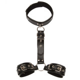 BDSM Restraints Kit Neck Collar Handcuffs Fetish Bondage Gear PU Leather Slave Frisky Beginner Sex Toy SM Game Tool For Couple