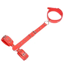 BDSM Restraints Kit Neck Collar Handcuffs Fetish Bondage Gear PU Leather Slave Frisky Beginner Sex Toy SM Game Tool For Couple