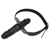 Large Dildo Double Heads Mouth Restraints Bit Gag Ball Bondage Sex Toy For Lesbian