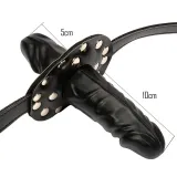 Large Dildo Double Heads Mouth Restraints Bit Gag Ball Bondage Sex Toy For Lesbian