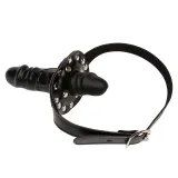 Large Dildo Double Heads Mouth Restraints Bit Gag Ball Bondage Sex Toy For Lesbian