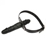 Large Dildo Double Heads Mouth Restraints Bit Gag Ball Bondage Sex Toy For Lesbian