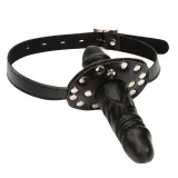 Large Dildo Double Heads Mouth Restraints Bit Gag Ball Bondage Sex Toy For Lesbian