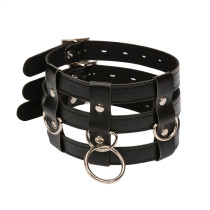 Leather Padded Neck Collar Restraint Chocker Toys Fetish Role Play