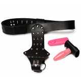 Adjustable Strap-on Harness Bondage with Silicone Dildo Plug for Female Male Masturbation