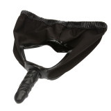 Stretch Black Panties With Silicone Dildo Plug  Strap-on Harness Bondage for Women