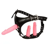 Removable Triple Dildos Plug With Adjustable Strap-on Harness Bondage for Female Lesbian