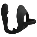 Erection Enhancing Cock Ring and Anal Plug Combo Male Anal Silicone Sex Toy Stimulate Prostate Achieve Incredible Orgasms Black