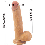 7.5 inch Realistic Silicone Dildo with Suction Cup – Double Layer Lifelike Penis Dong Cock Anal Sex Toys for Women Masturbation