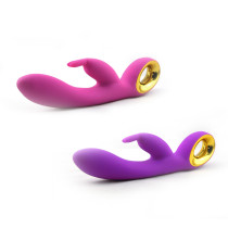 Rabbit Vibrator Dildo G-Spot Clitoris Stimulation 2 Motors 7-Frequency 6-Vibration Mode Silicone Vagina Vibrating Adult Sex Toy for Couples