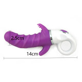 Rechargeable Battery Silicone Vibrator With Pull Loop Dildo spiral texture for Women
