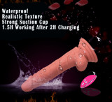 Voice Reactive Rotating Dildo Liquid Silicone Vibrating Cock Realistic Penis of Porn Star with Suction Cup for Women Masturbation G-Spot Vibrator Anal Play Sex Toy