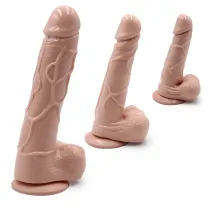 Realistic Dildo Monster Cock and Balls Dong Adult Sex Toy with Suction Cup for Women Couples
