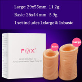 2 Piece Of Male Penis Sleeve Flexible Foreskin Cock Ring