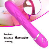 10.2 inch Bendable Rotating Vibrator Wand Massager Multi Speed Vibrating Rechargeable Vibrator Powerful Magic Massager