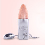 6 inch Tongue Vibrant Toy For Women Mini Oral Licking Tongue Stimulator With Bullet Egg 3 Speed Vibe Vibrate Adult Toy Silver