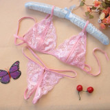 Women Sexy Lingerie set Transparent Lace Sleepwear Thong