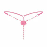Women's Sexy Thongs See-Through G-String Bikini Stretchy Mesh Crotchless panties Underwear Pearl Lingerie Perfect Gift For Women
