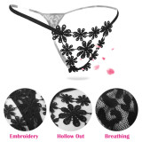 Women's Sexy Thong T Back G-String Panties Floral Embroidery Bikini Lingerie