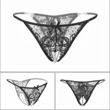 Women's Sexy Thongs See-Through G-String Bikini Stretchy Mesh Crotchless panties Underwear Pearl Lingerie Perfect Gift For Women