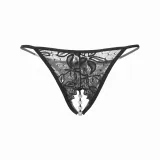 Women's Sexy Thongs See-Through G-String Bikini Stretchy Mesh Crotchless panties Underwear Pearl Lingerie Perfect Gift For Women