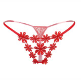 Women's Sexy Thong T Back G-String Panties Floral Embroidery Bikini Lingerie