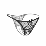 Women's Sexy Thongs See-Through G-String Bikini Stretchy Mesh Crotchless panties Underwear Pearl Lingerie Perfect Gift For Women