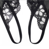 Women's Sexy Floral Mesh Crotchless Panties G-String Thong Lingerie Underwear