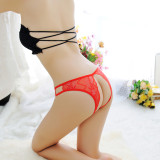 Women's Sexy Crotchless Bikinis Lingerie Lace Floral Thong For Hot Summer