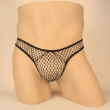 Men's Sexy Hollow Out Under Panties Breathable Thong See Though Underwear