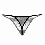 Sexy Triangle Bikini Swimsuits Embroidery Lace G-String Cheeky Hipster See Through Panties For Women