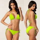 Top Quality Plus Sizes Bikini Swimsuits Tie Side Triangle Bikinis Set Removable Pads Swimming Suit For Women