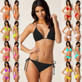 Top Quality Plus Sizes Bikini Swimsuits Tie Side Triangle Bikinis Set Removable Pads Swimming Suit For Women
