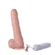 Powerful Vibrating Real Dildo Veined Cock Suction Cup Jelly Dong with Wire Control Sex Toy for Women