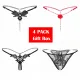 Women's Sexy Pearl Thong Crotchless Floral G-String 4  Styles Pack Bikini Lingerie Gift for Girlfriend