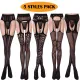 Women's 5 Styles Pack Crotchless Stockings Suspender Pantyhouse Thigh High Low Waist Sexy Fishnet Garter Tights Sleepwear Nightwear Gift for Girlfriend Wife