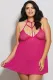 Plus Size Floral Bra Babydoll Nightwear Queen Size Lingerie Set