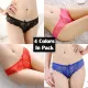 Women's 4 Colors Pack Sexy Lace Underwear See-Through Floral Panties Thongs Perfect Gift For Women