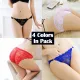 Women's 4 Colors Pack Sexy Lace Underwear Cute Breathable Panties Thongs Perfect Gift For Girlfriend