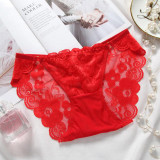 Women's 4 Colors Pack Sexy Lace Underwear Cute Breathable Panties Thongs Perfect Gift For Girlfriend
