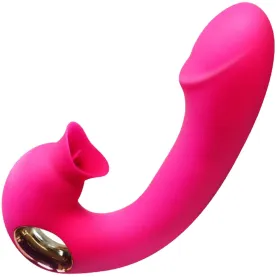 Sucking Clitoris Vibrator G-Spot Stimulator Rechargeable Licking Tongue Dildo Adult Toy for Sex