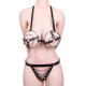 Metal Harness Bra Cage Chain Leather Underwear Lingerie Outfits For Women