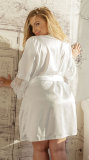 Silky Sleepwear Robe Nightwear Spa Bathrobe Lingerie Set Plus Size S-2XL for Women