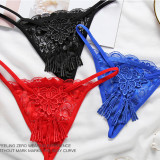 Women's Cute Tassel Lace G-String Sexy Embroidery Thong  Breathable Lingerie Underwear